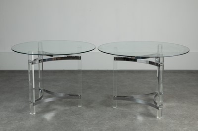 Lot 97 - A pair of contemporary glass-topped tables