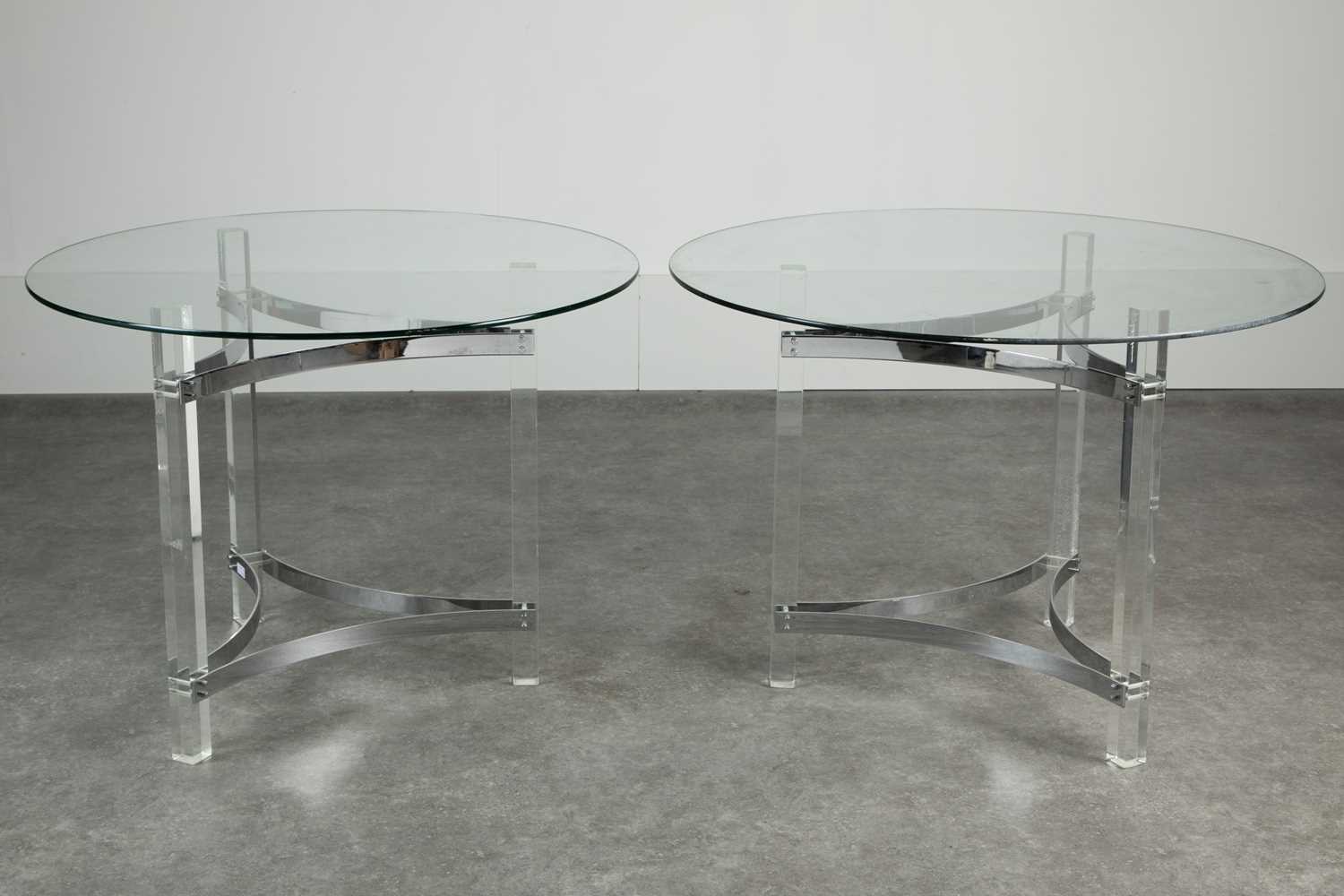Lot 97 - A pair of contemporary glass-topped tables
