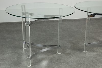 Lot 97 - A pair of contemporary glass-topped tables