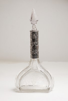 Lot 43 - A silver mounted glass decanter