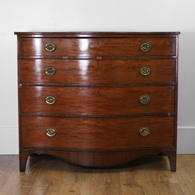 Lot 496 - A George III mahogany serpentine chest of drawers