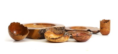 Lot 349 - A collection of naturalistic turned wooden bowls