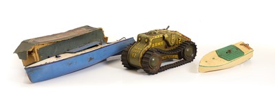 Lot 359 - Two tinplate Hornby speedboats