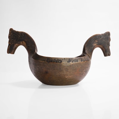 Lot 277 - A Norwegian kjenge or ale bowl