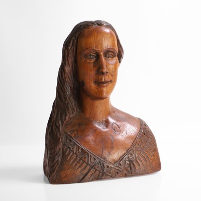 Lot 276 - An American folk art carved bust
