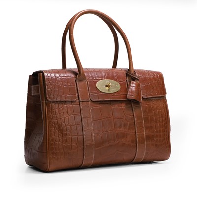 Lot 1468 - A Mulberry crocodile embossed tan leather Bayswater