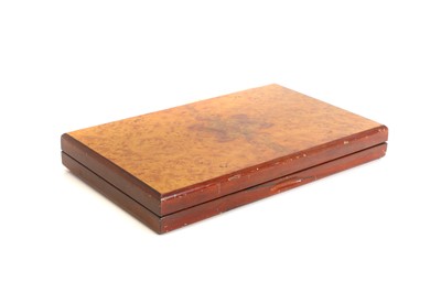 Lot 356 - An inlaid wooden backgammon set