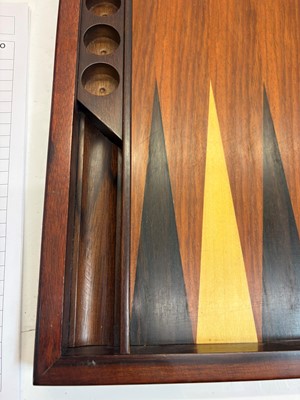 Lot 356 - An inlaid wooden backgammon set