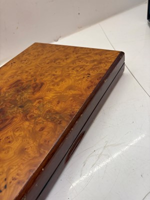 Lot 356 - An inlaid wooden backgammon set