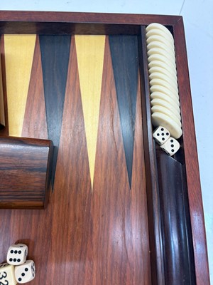 Lot 356 - An inlaid wooden backgammon set
