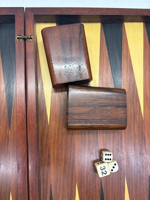 Lot 356 - An inlaid wooden backgammon set