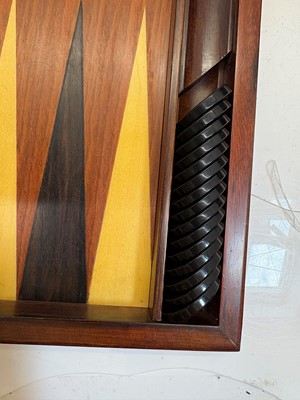 Lot 356 - An inlaid wooden backgammon set