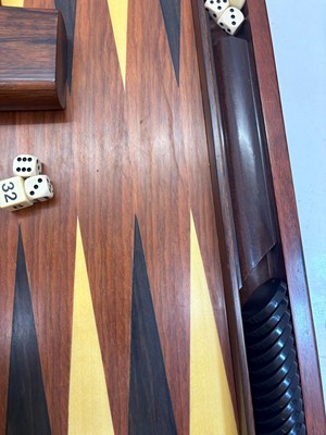Lot 356 - An inlaid wooden backgammon set