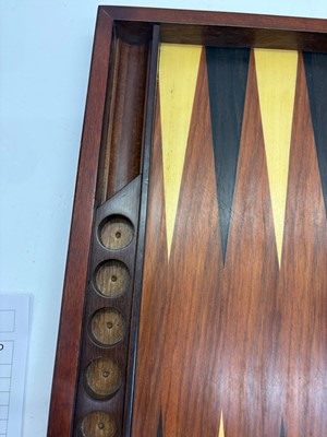 Lot 356 - An inlaid wooden backgammon set