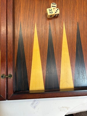 Lot 356 - An inlaid wooden backgammon set