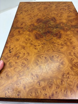 Lot 356 - An inlaid wooden backgammon set