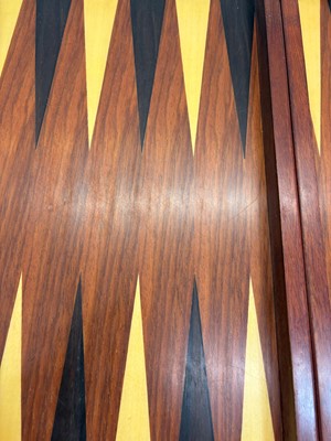 Lot 356 - An inlaid wooden backgammon set