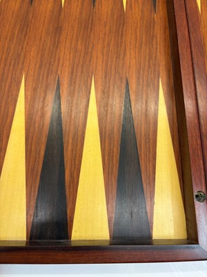 Lot 356 - An inlaid wooden backgammon set