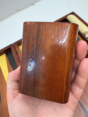 Lot 356 - An inlaid wooden backgammon set