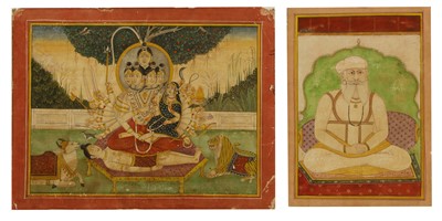 Lot 199 - An Indian painted miniature of Shiva as Bhairava