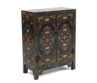 Lot 409 - A Chinese polychrome lacquered cabinet