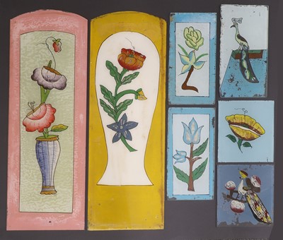 Lot 151 - A collection of seven Zanzibari glass panels