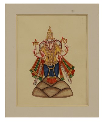 Lot 210 - A collection of eighteen Indian Company School painted deities