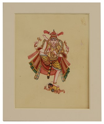 Lot 210 - A collection of eighteen Indian Company School painted deities