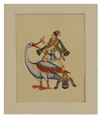 Lot 210 - A collection of eighteen Indian Company School painted deities