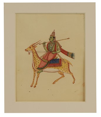 Lot 210 - A collection of eighteen Indian Company School painted deities