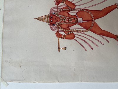 Lot 210 - A collection of eighteen Indian Company School painted deities
