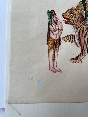 Lot 210 - A collection of eighteen Indian Company School painted deities