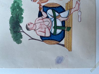 Lot 210 - A collection of eighteen Indian Company School painted deities