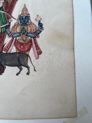 Lot 210 - A collection of eighteen Indian Company School painted deities