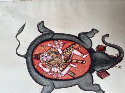 Lot 210 - A collection of eighteen Indian Company School painted deities