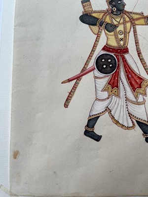 Lot 210 - A collection of eighteen Indian Company School painted deities
