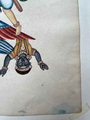 Lot 210 - A collection of eighteen Indian Company School painted deities