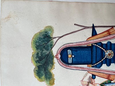 Lot 210 - A collection of eighteen Indian Company School painted deities