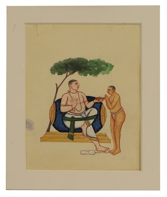 Lot 210 - A collection of eighteen Indian Company School painted deities