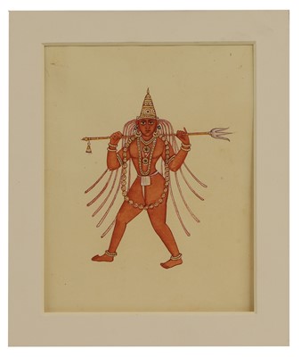 Lot 210 - A collection of eighteen Indian Company School painted deities