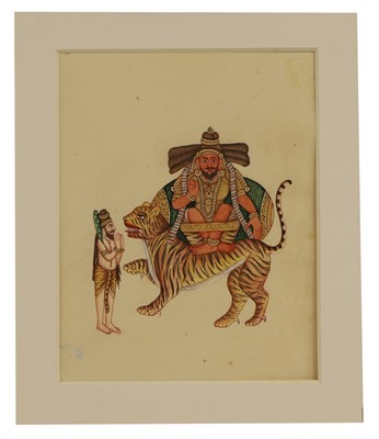 Lot 210 - A collection of eighteen Indian Company School painted deities