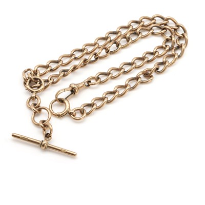 Lot 529 - A 9ct rose gold Albert chain