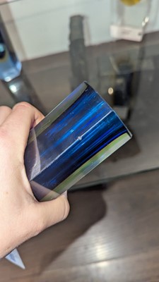 Lot 275 - Three Murano Sommerso cobalt and yellow glass vases