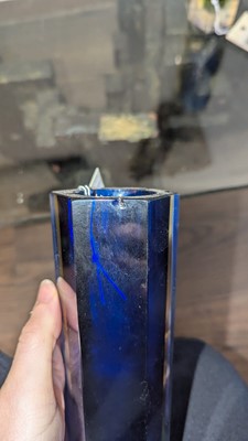 Lot 275 - Three Murano Sommerso cobalt and yellow glass vases