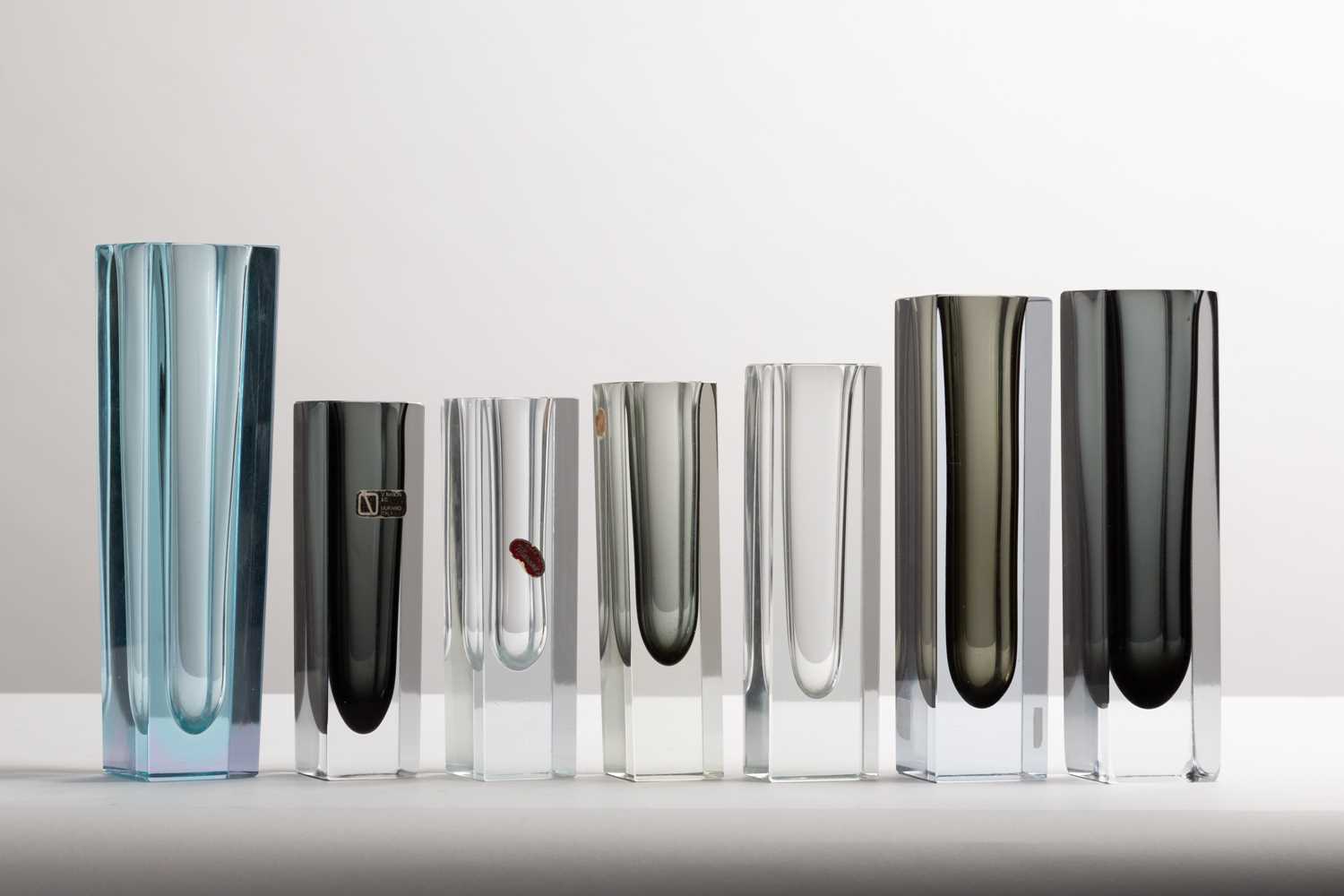 Lot 280 - Seven Murano glass vases