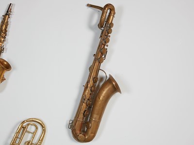 Lot 46 - Five brass and silvered musical instruments