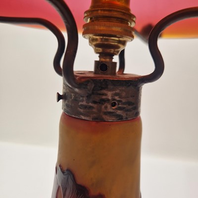 Lot 66 - A cameo glass lamp