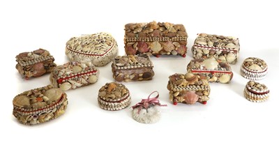 Lot 343 - A collection of shellware boxes