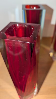 Lot 273 - Six Murano Sommerso glass vases