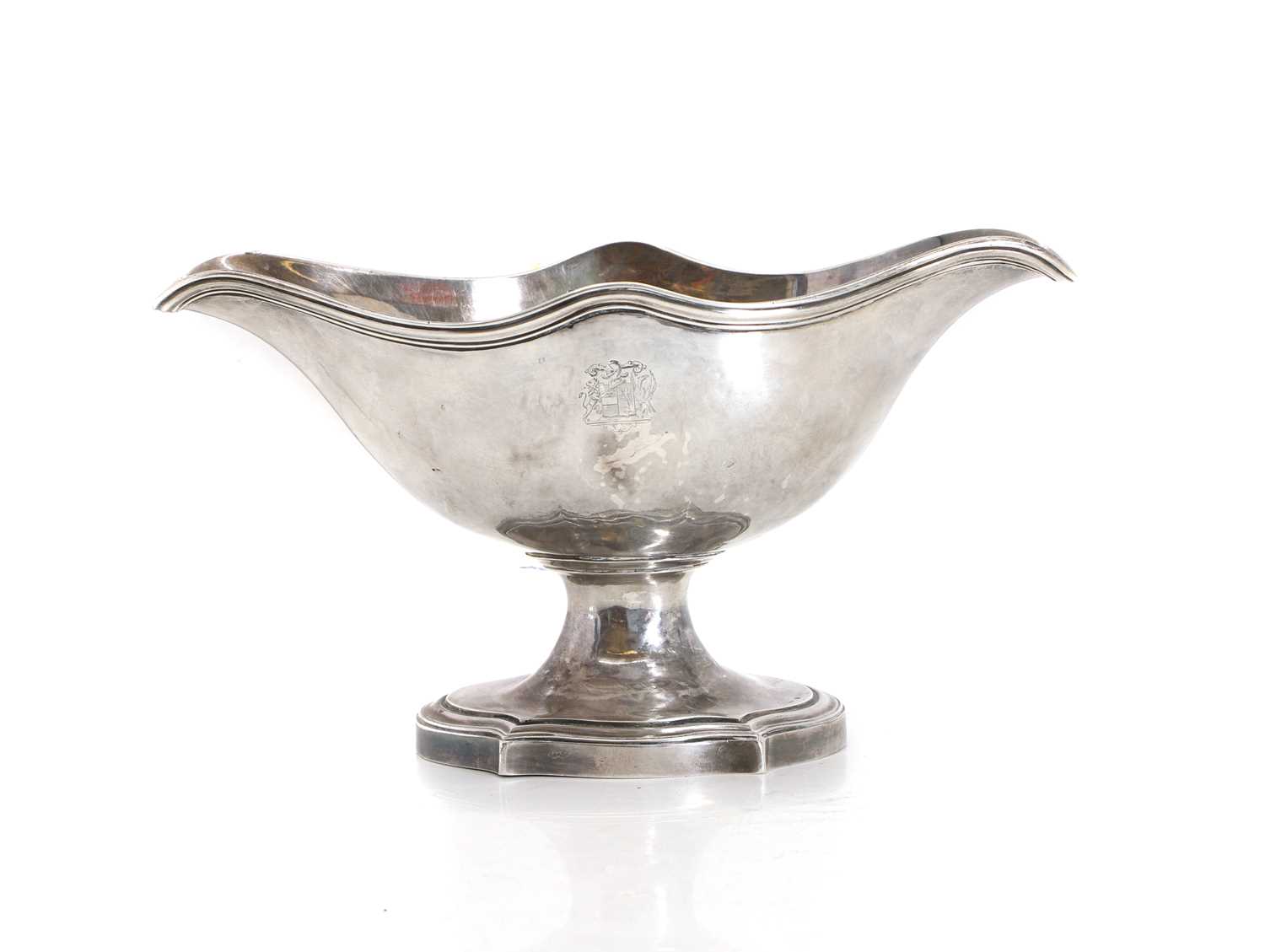 Lot 21 - A French silver sauce boat
